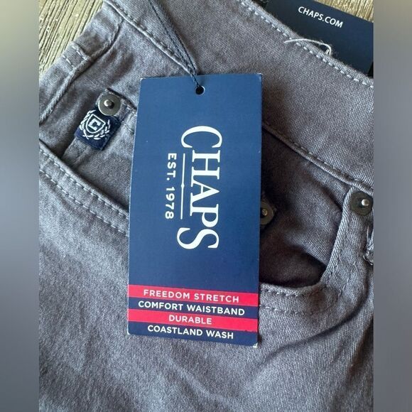 Pants/stretchy jean material. Light grey. Brand new with tags! Chaps. 34x30 - Picture 4 of 8